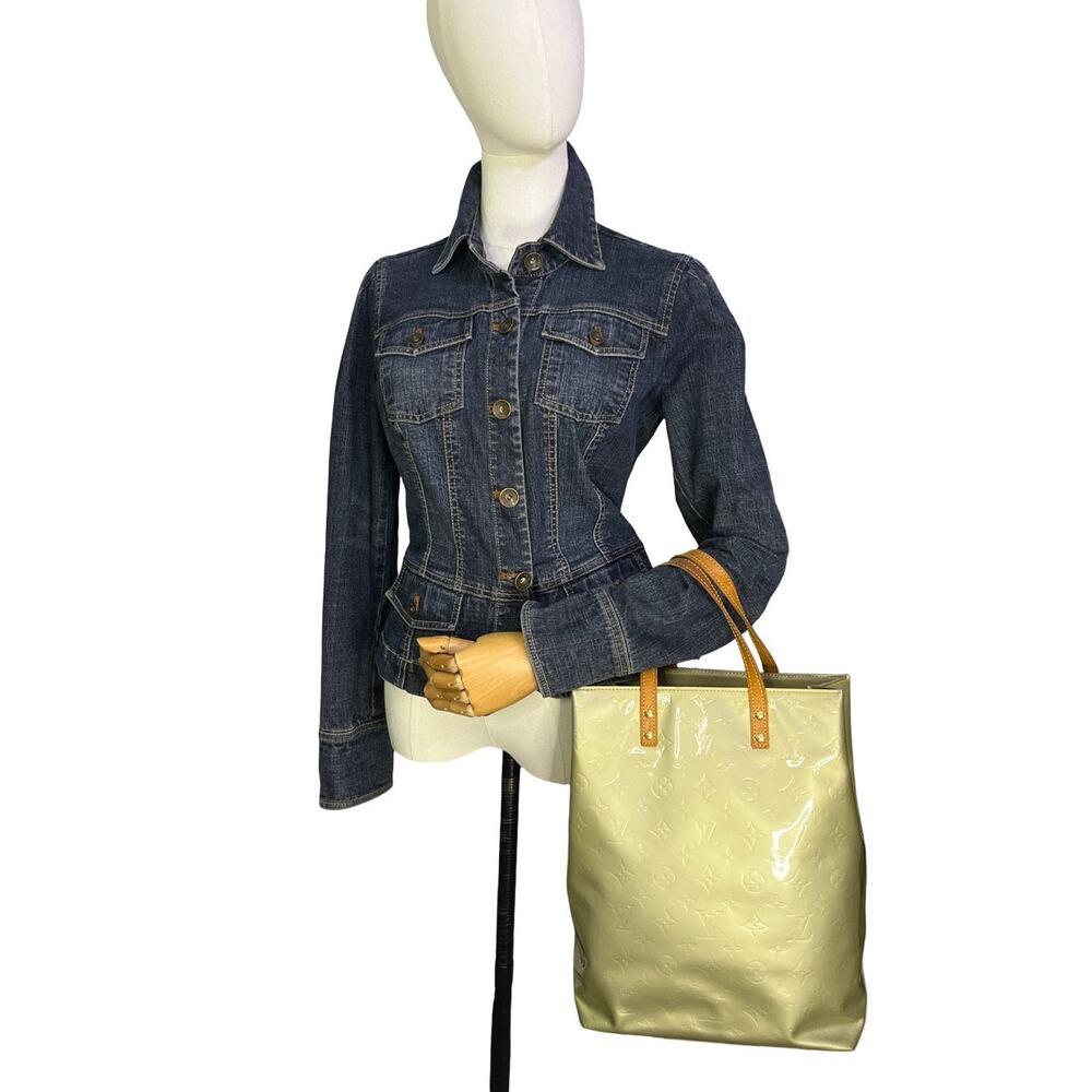 Louis Vuitton Vernis Reade MM Tote Pearl Green Patent Leather Y2K Bag